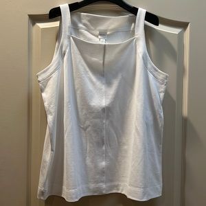 MaxMara leisure XL white cotton pique tank shell. EUC